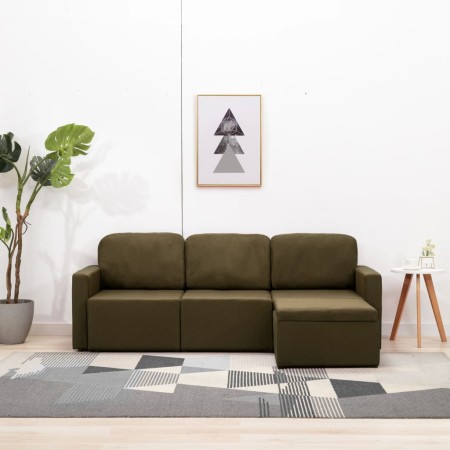 Modular 3-seater sofa bed in brown fabric by vidaXL, Sofas - Ref: Foro24-288785, Price: 473,41 €, Discount: %