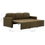 Modular 3-seater sofa bed in brown fabric by vidaXL, Sofas - Ref: Foro24-288785, Price: 473,41 €, Discount: %