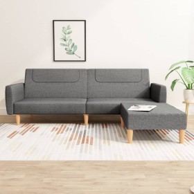 Sofá cama de 2 plazas con reposapiés tela gris claro de vidaXL, Sofás - Ref: Foro24-3080587, Precio: 283,79 €, Descuento: %