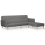 2-Sitzer-Schlafsofa mit Fußstütze aus hellgrauem Stoff von vidaXL, Sofas - Ref: Foro24-3080587, Preis: 283,79 €, Rabatt: %