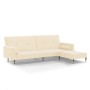 2-Sitzer-Schlafsofa mit Fußstütze aus cremefarbenem Samt von vidaXL, Sofas - Ref: Foro24-3080533, Preis: 294,45 €, Rabatt: %