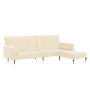 2-Sitzer-Schlafsofa mit Fußstütze aus cremefarbenem Samt von vidaXL, Sofas - Ref: Foro24-3080533, Preis: 294,45 €, Rabatt: %