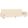 2-Sitzer-Schlafsofa mit Fußstütze aus cremefarbenem Samt von vidaXL, Sofas - Ref: Foro24-3080533, Preis: 294,45 €, Rabatt: %