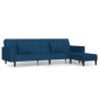 2-Sitzer-Schlafsofa mit 2 Kissen und Fußstütze aus blauem Samt von vidaXL, Sofas - Ref: Foro24-3080634, Preis: 331,87 €, Raba...