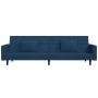 2-Sitzer-Schlafsofa mit 2 Kissen und Fußstütze aus blauem Samt von vidaXL, Sofas - Ref: Foro24-3080634, Preis: 331,87 €, Raba...