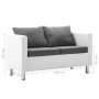 2 Seater Sofa in White and Light Gray Faux Leather by vidaXL, Sofas - Ref: Foro24-247171, Price: 256,41 €, Discount: %