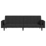 Sofá cama de 2 plazas con dos almohadas tela negro de vidaXL, Sofás - Ref: Foro24-337491, Precio: 262,79 €, Descuento: %