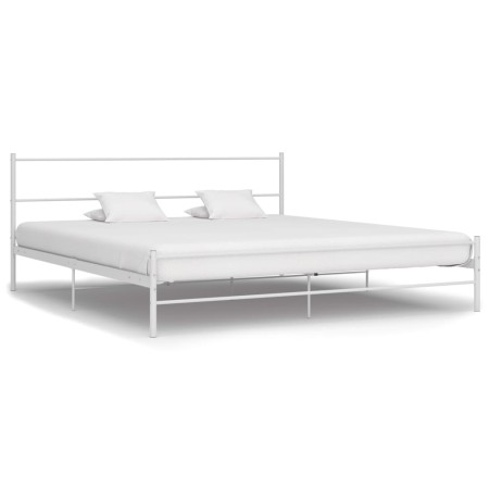 Estructura de cama de metal blanco 200x200 cm de vidaXL, Camas y somieres - Ref: Foro24-284698, Precio: 101,66 €, Descuento: %