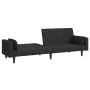 Sofá cama de 2 plazas con dos almohadas tela negro de vidaXL, Sofás - Ref: Foro24-337491, Precio: 262,79 €, Descuento: %