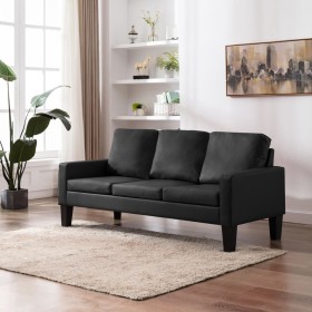 3 seater black synthetic leather sofa by vidaXL, Sofas - Ref: Foro24-288759, Price: 375,99 €, Discount: %