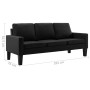 3 seater black synthetic leather sofa by vidaXL, Sofas - Ref: Foro24-288759, Price: 374,52 €, Discount: %