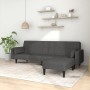 2-seater sofa bed with 2 cushions and footrest in dark gray fabric by vidaXL, Sofas - Ref: Foro24-3080674, Price: 334,24 €, D...