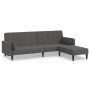 2-seater sofa bed with 2 cushions and footrest in dark gray fabric by vidaXL, Sofas - Ref: Foro24-3080674, Price: 334,24 €, D...