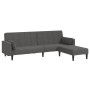 2-Sitzer-Schlafsofa mit 2 Kissen und Fußstütze aus dunkelgrauem Stoff von vidaXL, Sofas - Ref: Foro24-3080674, Preis: 334,99 ...