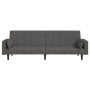 2-seater sofa bed with 2 cushions and footrest in dark gray fabric by vidaXL, Sofas - Ref: Foro24-3080674, Price: 334,24 €, D...