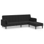 2-Sitzer-Schlafsofa mit 2 Kissen und Fußstütze aus schwarzem Samt von vidaXL, Sofas - Ref: Foro24-3080703, Preis: 355,27 €, R...