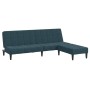 2-Sitzer-Schlafsofa mit Fußstütze aus blauem Samt von vidaXL, Sofas - Ref: Foro24-3080685, Preis: 266,99 €, Rabatt: %