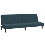 2-Sitzer-Schlafsofa mit Fußstütze aus blauem Samt von vidaXL, Sofas - Ref: Foro24-3080685, Preis: 266,99 €, Rabatt: %