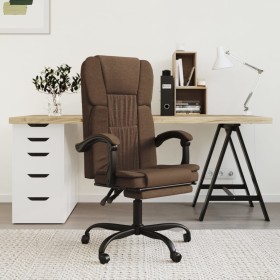 Silla de oficina reclinable de tela marrón de vidaXL, Sillas de oficina - Ref: Foro24-349616, Precio: 93,99 €, Descuento: %