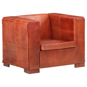 Sillón de cuero auténtico marrón oscuro de vidaXL, Sofás - Ref: Foro24-325114, Precio: 278,99 €, Descuento: %