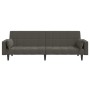 Sofá cama de 2 plazas con dos almohadas terciopelo gris oscuro de vidaXL, Sofás - Ref: Foro24-337514, Precio: 206,24 €, Descu...