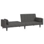 2-seater sofa bed with two pillows in dark gray fabric by vidaXL, Sofas - Ref: Foro24-337490, Price: 250,22 €, Discount: %