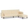 2-seater sofa bed with 2 cushions and footrest in cream fabric by vidaXL, Sofas - Ref: Foro24-3080676, Price: 297,64 €, Disco...