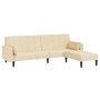 2-Sitzer-Schlafsofa mit 2 Kissen und Fußstütze aus cremefarbenem Stoff von vidaXL, Sofas - Ref: Foro24-3080676, Preis: 297,64...