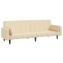 2-Sitzer-Schlafsofa mit 2 Kissen und Fußstütze aus cremefarbenem Stoff von vidaXL, Sofas - Ref: Foro24-3080676, Preis: 297,64...