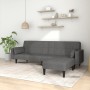 2-Sitzer-Schlafsofa mit 2 Kissen und Fußstütze aus hellgrauem Stoff von vidaXL, Sofas - Ref: Foro24-3080673, Preis: 335,12 €,...