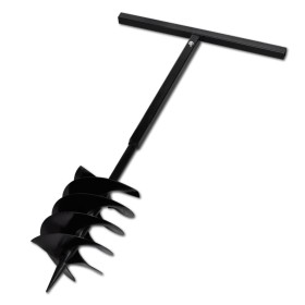 Earth drill with triple spiral handle black steel 200 mm by vidaXL, Helical augers - Ref: Foro24-141028, Price: 58,99 €, Disc...