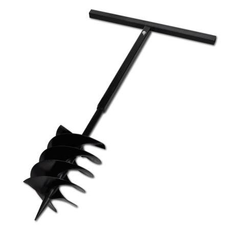 Earth drill with triple spiral handle black steel 200 mm by vidaXL, Helical augers - Ref: Foro24-141028, Price: 59,88 €, Disc...