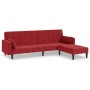 2-Sitzer-Schlafsofa mit 2 Kissen und weinfarbener Samtfußstütze von vidaXL, Sofas - Ref: Foro24-3080702, Preis: 284,41 €, Rab...