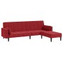 2-Sitzer-Schlafsofa mit 2 Kissen und weinfarbener Samtfußstütze von vidaXL, Sofas - Ref: Foro24-3080702, Preis: 284,41 €, Rab...