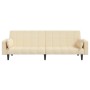 2-seater sofa bed with two pillows in cream fabric by vidaXL, Sofas - Ref: Foro24-337492, Price: 214,39 €, Discount: %