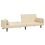 2-Sitzer-Schlafsofa mit zwei Kissen aus cremefarbenem Stoff von vidaXL, Sofas - Ref: Foro24-337492, Preis: 214,39 €, Rabatt: %