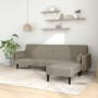 2-Sitzer-Schlafsofa mit 2 Kissen und Fußstütze aus hellgrauem Samt von vidaXL, Sofas - Ref: Foro24-3080697, Preis: 333,43 €, ...