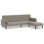 2-Sitzer-Schlafsofa mit 2 Kissen und Fußstütze aus hellgrauem Samt von vidaXL, Sofas - Ref: Foro24-3080697, Preis: 333,43 €, ...