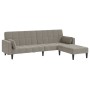 2-Sitzer-Schlafsofa mit 2 Kissen und Fußstütze aus hellgrauem Samt von vidaXL, Sofas - Ref: Foro24-3080697, Preis: 333,43 €, ...