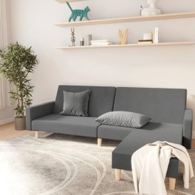 Sofá cama de 2 plazas con reposapies tela gris claro de vidaXL, Sofás - Ref: Foro24-3080477, Precio: 258,99 €, Descuento: %