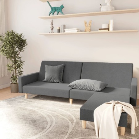 Sofá cama de 2 plazas con reposapies tela gris claro de vidaXL, Sofás - Ref: Foro24-3080477, Precio: 258,95 €, Descuento: %