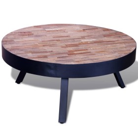 Mesa de centro redonda madera de teca reciclada de vidaXL, Mesas de centro - Ref: Foro24-241714, Precio: 136,71 €, Descuento: %