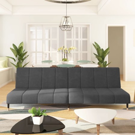 Dark gray velvet 2-seater sofa bed by vidaXL, Sofas - Ref: Foro24-337572, Price: 203,99 €, Discount: %