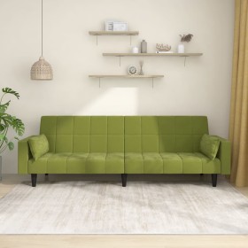 2-seater sofa bed with two light green velvet pillows by vidaXL, Sofas - Ref: Foro24-337516, Price: 236,99 €, Discount: %