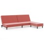 2-Sitzer-Schlafsofa mit Fußstütze aus rosa Samt von vidaXL, Sofas - Ref: Foro24-3080494, Preis: 232,67 €, Rabatt: %