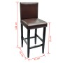 Kitchen stools 2 units dark brown synthetic leather by vidaXL, Kitchen stools - Ref: Foro24-240072, Price: 187,03 €, Discount: %