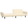 2-Sitzer-Schlafsofa mit Fußstütze aus cremefarbenem Samt von vidaXL, Sofas - Ref: Foro24-3080729, Preis: 284,53 €, Rabatt: %