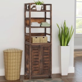 Dark brown paulownia wood display cabinet 46x24x140 cm by vidaXL, Lockers and storage cabinets - Ref: Foro24-338506, Price: 9...