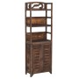 Dark brown paulownia wood display cabinet 46x24x140 cm by vidaXL, Lockers and storage cabinets - Ref: Foro24-338506, Price: 1...