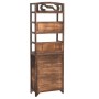 Dark brown paulownia wood display cabinet 46x24x140 cm by vidaXL, Lockers and storage cabinets - Ref: Foro24-338506, Price: 1...